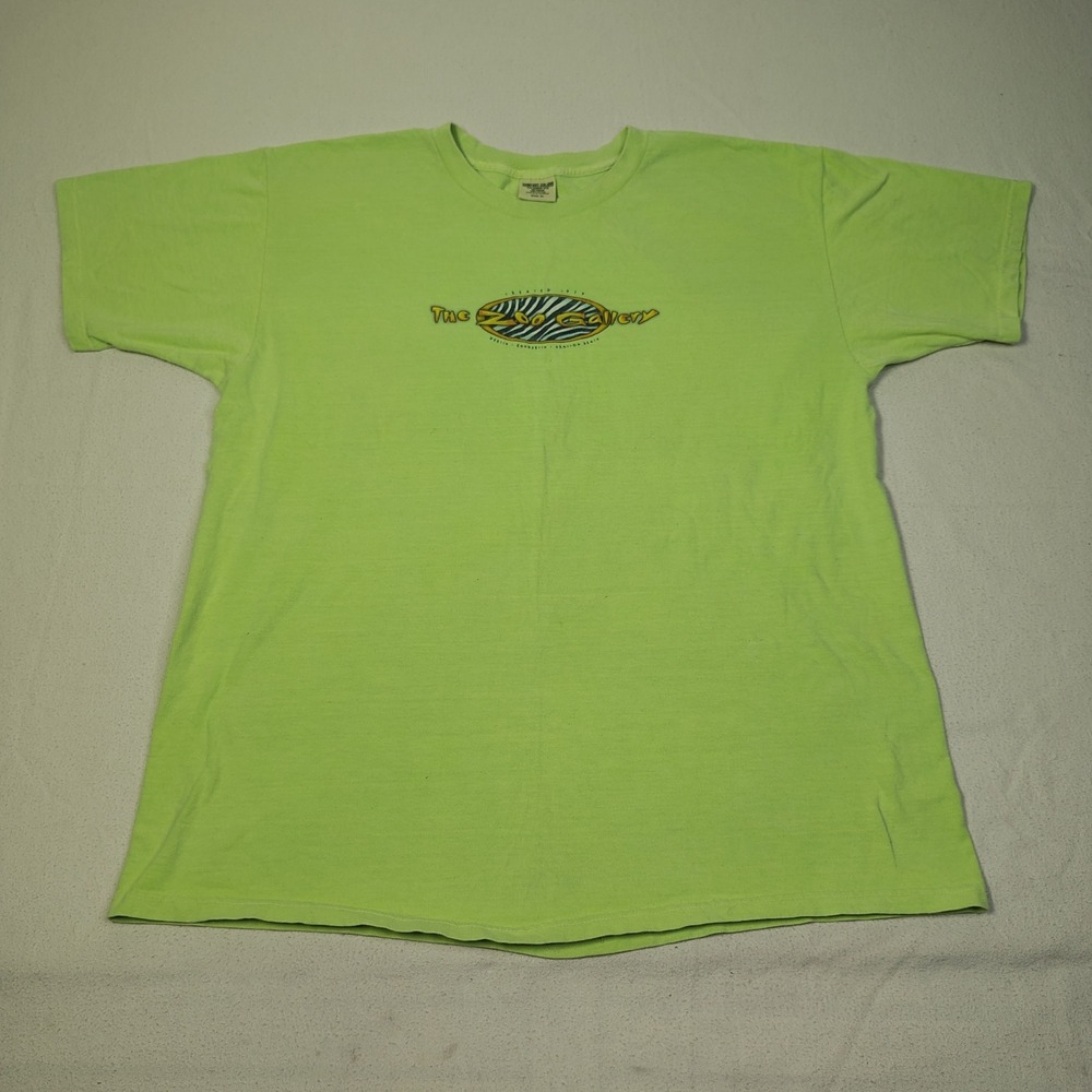 VINTAGE Florida Zoo Gallery T-Shirt Mens XL Lime Green Comfort Colors 2001 - Picture 2 of 14